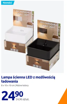 Lampa ścienna LED z możliwością ładowania 8x10x10cm promocja w Action