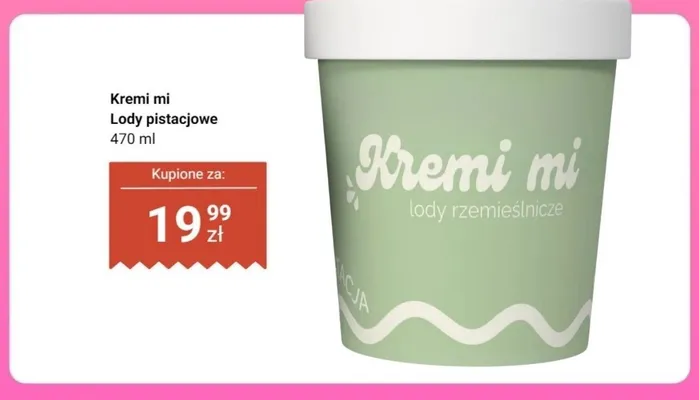 Lody pistacjowe Kremi mi promocja w Dino