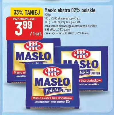 Masło ekstra polskie Mlekovita 82% promocja w POLOmarket