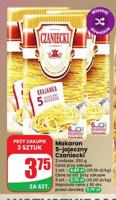 Makaron 5-jajeczny Czaniecki promocja w Dino