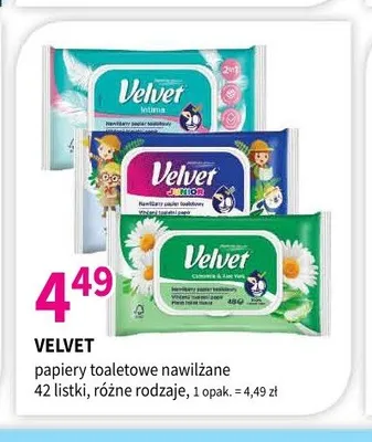 Papier toaletowy nawilżany Velvet promocja w Drogerie Polskie