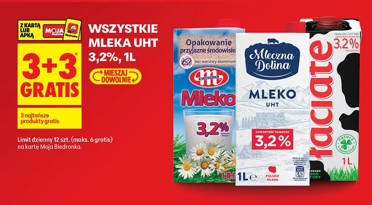 Mleko UHT Mlekovita 3,2% promocja w Biedronka
