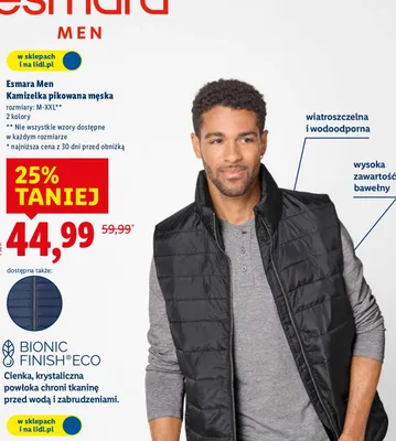 Kamizelka pikowana męska promocja w Lidl