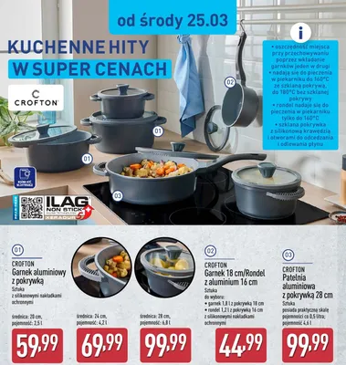 Garnek aluminiowy z pokrywką 28cm promocja w Aldi