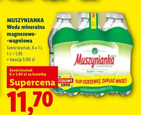 Woda mineralna Muszynianka 6-pak promocja w Lidl