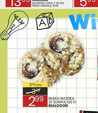 Bułka słodka ze śliwką Białogoń promocja w Wafelek