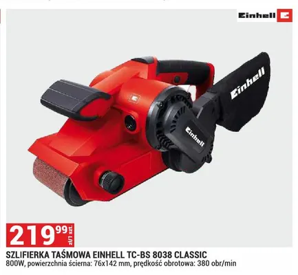 Szlifierka taśmowa Einhell TC-BS 8038 Classic promocja w Merkury Market