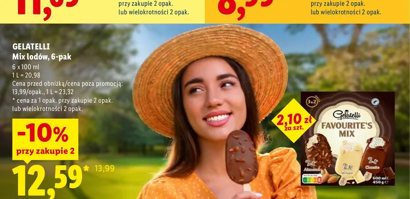 Lody mix Gelatelli Favourite's Mix 6-pak promocja w Lidl