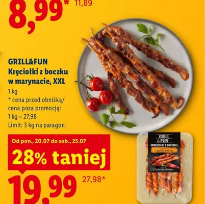 Kręciołki z boczku w marynacie Grill&Fun XXL promocja w Lidl