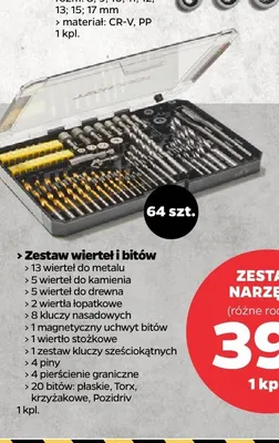 Zestaw wierteł i bitów Techliner promocja w Netto