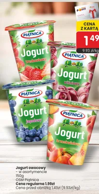 Jogurt owocowy wiśniowy Piątnica promocja w Market Point