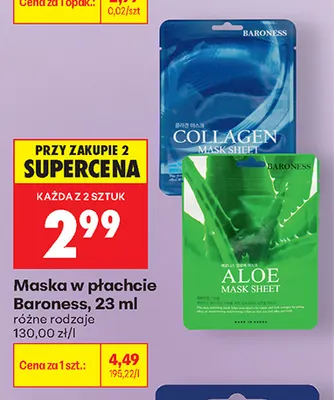 Maska w płachcie Baroness promocja w Biedronka