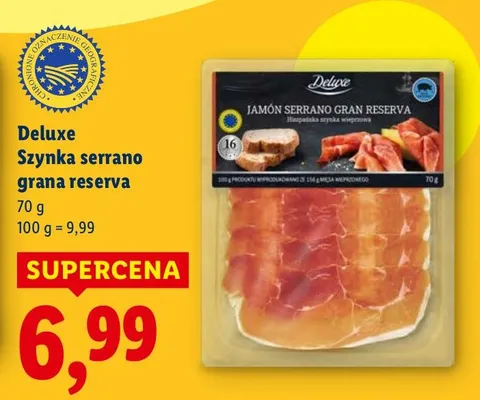 Szynka serrano grana reserva promocja w Lidl