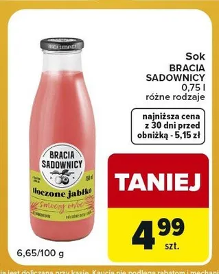 Sok Bracia Sadownicy Tłoczone Jabłko Smoczy Owoc promocja w Carrefour Express