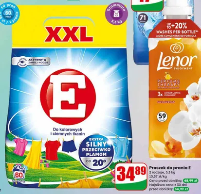 Proszek do prania E 2 rodzaje promocja w Dino