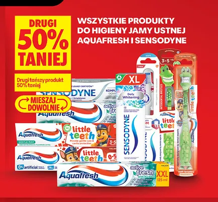 Produkty do higieny jamy ustnej Aquafresh i Sensodyne promocja w Biedronka