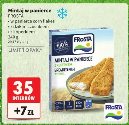 Mintaj w panierce corn flakes z dzikim czosnkiem z koperkiem promocja w Intermarche