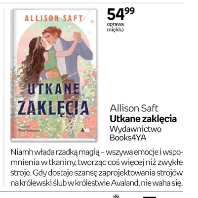 Książka Utkane zaklęcia Allison Saft promocja w Empik