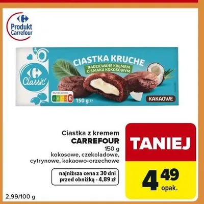 Ciastka z kremem Carrefour kokosowe promocja w Carrefour Express