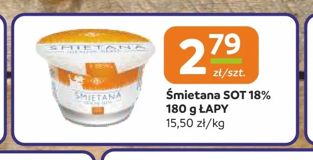Śmietana SOT Łapy 18% promocja w Społem Częstochowa
