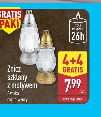 Znicz szklany z motywem promocja w Aldi