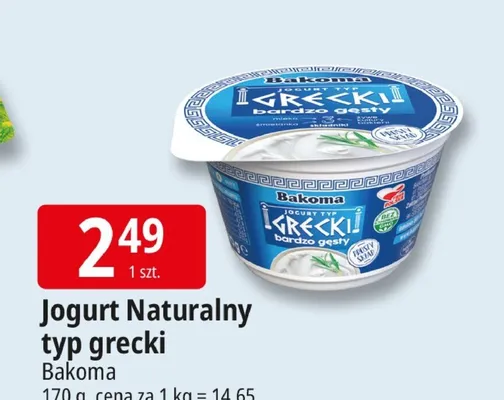 Jogurt Naturalny typ grecki Bakoma promocja w Leclerc