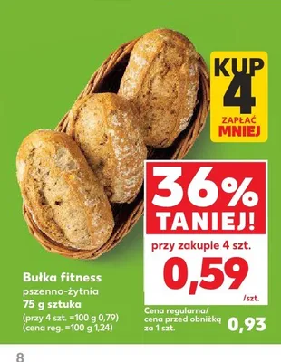 Bułka fitness pszenno-żytnia promocja w Kaufland