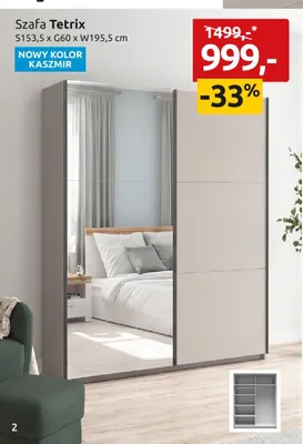 Szafa Tetrix S153,5xG60xW195,5cm promocja w Black Red White