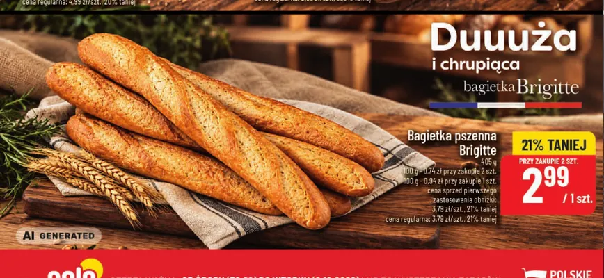Bagietka pszenna Brigitte promocja w POLOmarket