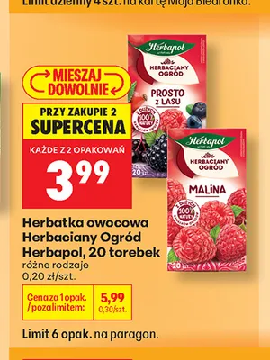 Herbatka owocowa Herbaciany Ogród Herbapol Prosto z lasu promocja w Biedronka