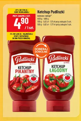 Ketchup łagodny Pudliszki promocja w POLOmarket