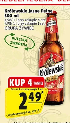 Piwo Królewskie Jasne Pełne promocja w Prim Market