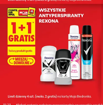 Antyperspiranty Rexona promocja w Biedronka