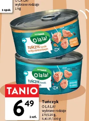Tuńczyk kawałki w oleju słonecznikowym O la la! promocja w Intermarche
