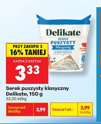 Serek puszysty klasyczny Delikate promocja w Biedronka