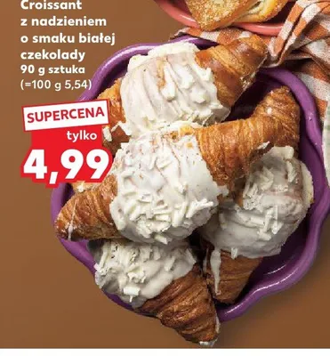Croissant z nadzieniem o smaku białej czekolady promocja w Kaufland