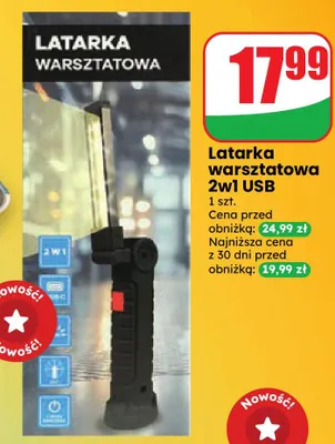 Latarka warsztatowa 2w1 USB promocja w Dino