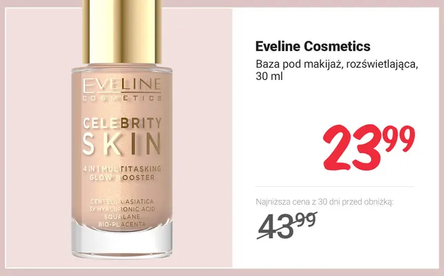 Baza pod makijaż rozświetlająca Eveline Cosmetics promocja w Rossmann