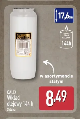 Wkład olejowy 144 h Calix promocja w Aldi