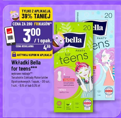 Wkładki Bella for teens promocja w POLOmarket