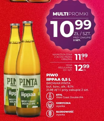 Piwo IIPPAA Pinta promocja w Duży Ben