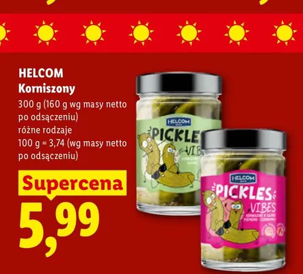 Korniszony Helcom Pickles z pieprzem i czosnkiem promocja w Lidl
