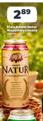 Piwo Amber Natur Niepasteryzowany puszka promocja w Netto