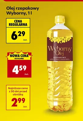 Olej rzepakowy Wyborny promocja w Biedronka