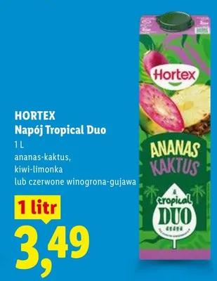 Napój Tropical Duo Hortex czerwone winogrona-gujawa promocja w Lidl