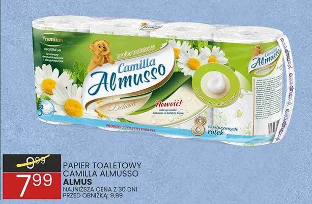 Papier toaletowy Kamilla Almusso Almus promocja w Wafelek