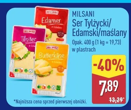 Ser Edamski Milsani w plastrach promocja w Aldi