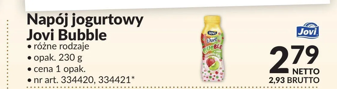 Napój jogurtowy Jovi Bubble promocja w Makro