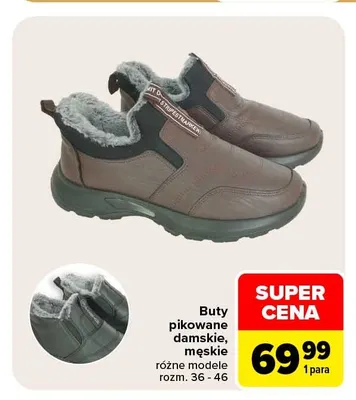 Buty pikowane damskie męskie promocja w Carrefour