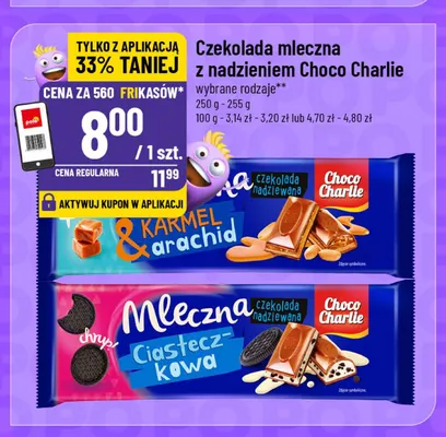 Czekolada mleczna z nadzieniem ciasteczkowa Choco Charlie promocja w POLOmarket